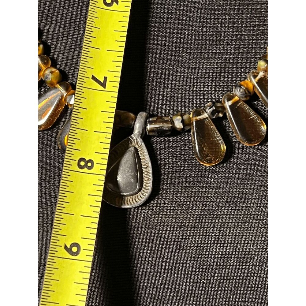 Vintage 90s Bohemian Cottage Core Autumn Tone Statement Necklace - 17"